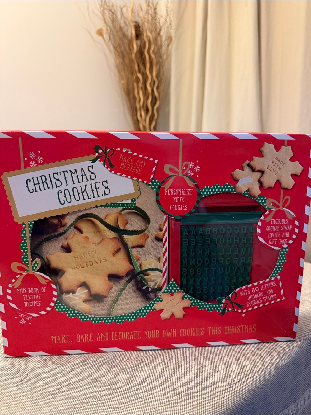 Christmas Cookies Decorating Kit - Red Holiday Cookie Stamp Set